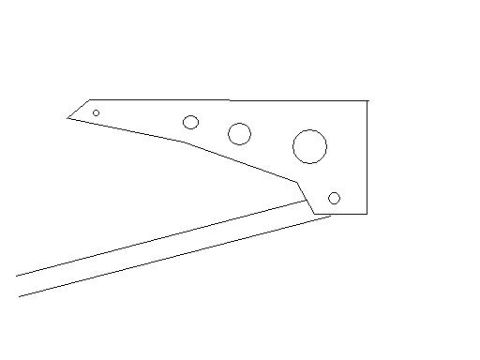 1993 Ford Bronco - Plain line drawing of a triangular gusset bracket with several mounting holes.
