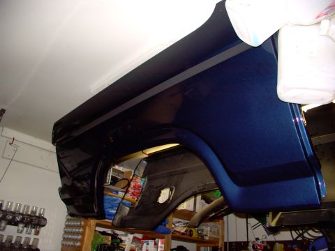 1986 Ford Bronco - Hanging up, painted, in the garage just waiting to be glued on.