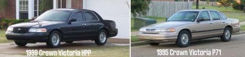 1999 Ford Crown Victoria - Comparison of a 1999 Ford Crown Victoria HPP and a 1995 Ford Crown Victoria P71.