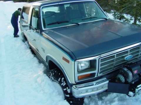 1986 Ford Bronco - just because you have a winch doesn't mean you don't get stuck... in fact it means you will get stuck. lol