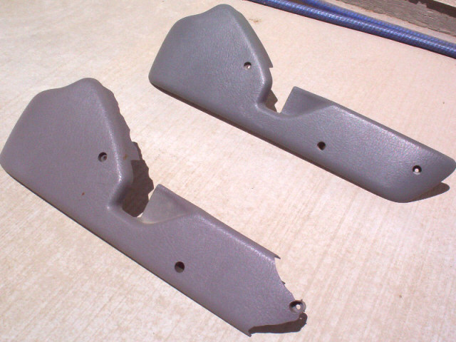 Comparison of the old and new passenger seat side panel.