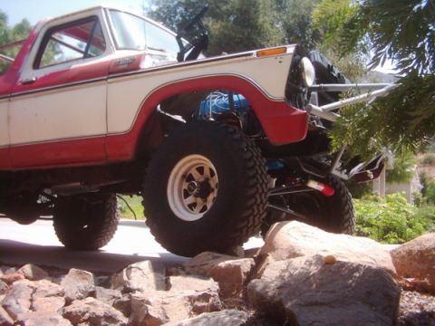 1978 Ford Bronco - This modified 1978 Ford Bronco is shown navigating a rocky obstacle course.