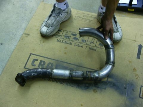 1990 Ford Bronco - Custom exhaust pipe section with welded joints.