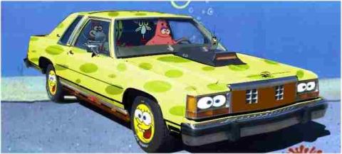 1985 Ford LTD Crown Victoria - This 1985 Ford Crown Victoria LTD has been customized with a Spongebob Squarepants theme.
