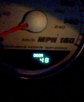2004 Dodge SRT-4 - The dashboard shows the vehicle's speed and mileage.