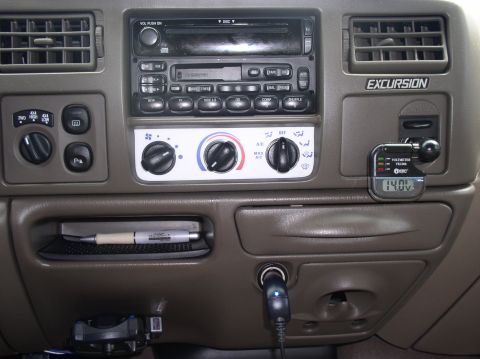 2000 Ford Excursion - white face air controls Tekonsha prodigy volt meter in lighter socket remote eye for DVD player attached to brake controller