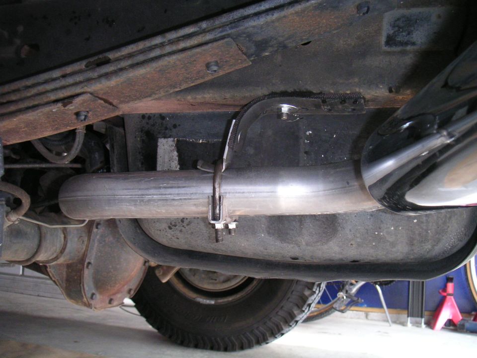 New exhaust is side exit behind the rear wheels.