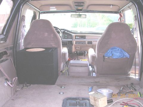 1994 Ford Bronco - I was going to use this sub box, but its a little big, so i will have to find/make a smaller one.
