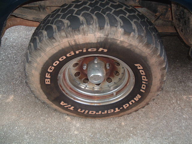 BFGoodrich Mud-Terrain T/A tire with white lettering on a silver rim