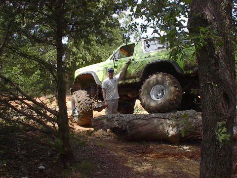 1986 Ford Bronco - Big jump to get back in the truck from here.