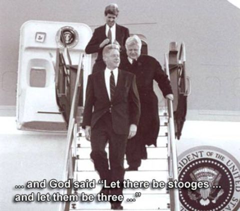 1993 Ford Bronco - Three men in suits disembark from an airplane, with a presidential seal visible on the side.