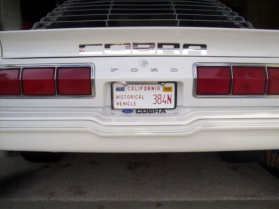 1978 Ford Mustang II Cobra rear with California historical plates