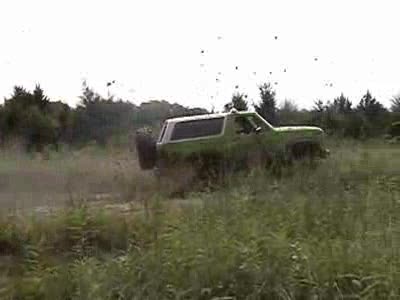 1986 Ford Bronco - First puddle we came across. Notice how much bigger Hulk is than I am.