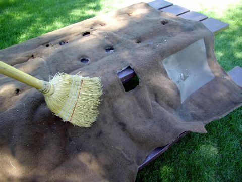 1986 Ford Bronco - I refused to vacuum them one more time. Just climb onto the picnic table and sweep the loose stuff off.