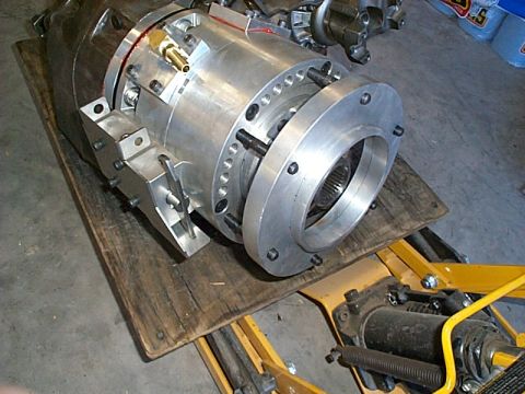 1994 Ford Bronco - A custom transmission adapter is shown, not a 1994 Ford Bronco.