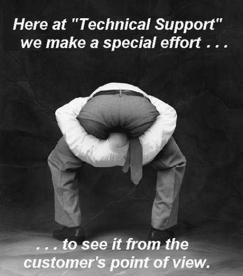 1989 Ford Bronco - Technical support humor: a man bent over to see from the customer's point of view.