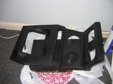 1995 Ford Bronco - This is the center section out and getting "covered" I tried vynal but it just didnt look how i wanted it to. This is coat number 11 with s…