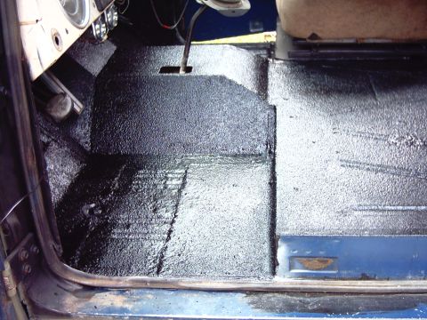 1976 Ford Bronco - Front Floor after repair and Herculined