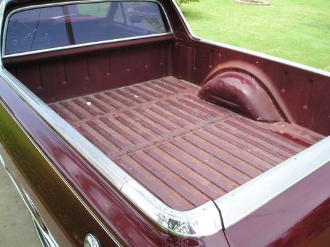 1967 Ford Ranchero - Picture of the bed and bed moulding.