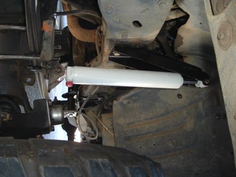 1989 Ford Bronco - turn your head, front shock mount. left over from TTB lower and stock f250 upper