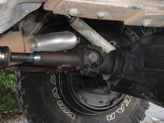 rear pinion angle is fubared after shackle flip, only because when the 14 bolt was installed, we took out the angle wedges and set the pinion angle right. the shackle flip is designed to do the same thing. OFW, its an easy fix.