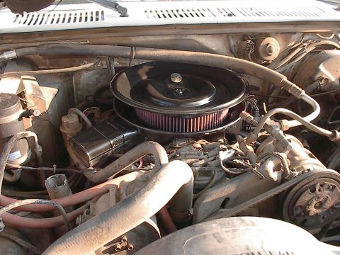 1982 Ford Bronco - Here is the new K&N and the filter assembly painted.