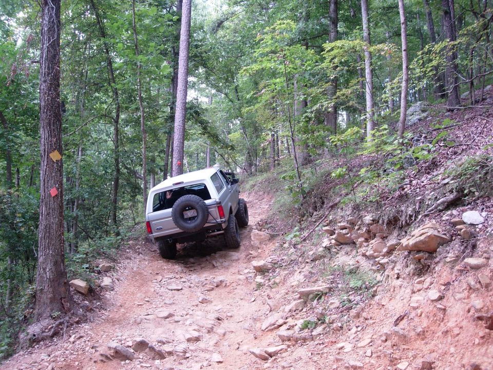 Up the 1st part of the "hardest" trail called Daniel.  Not a big fan of the ledge off to the left.