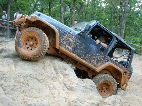 1995 Ford Bronco - On Kodak rock, called that for obvious reasons. He was resting on his sliders on a boulder on the passenger side.