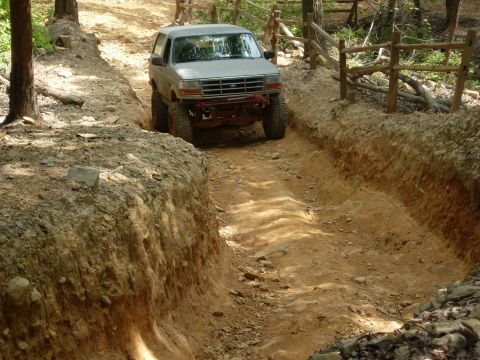 1995 Ford Bronco - Making the climb up the Dutch John trail. Very difficult when wet.