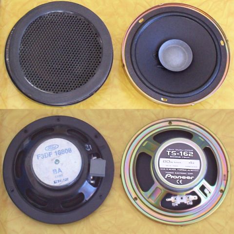 1995 Mercury Sable - Comparison of old Ford speaker and new Pioneer speaker.
