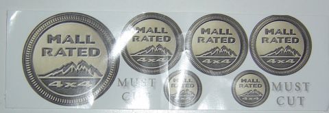 1993 Ford Bronco - A sheet of vehicle decals with various sizes, all mountain graphics and '4x4' text.