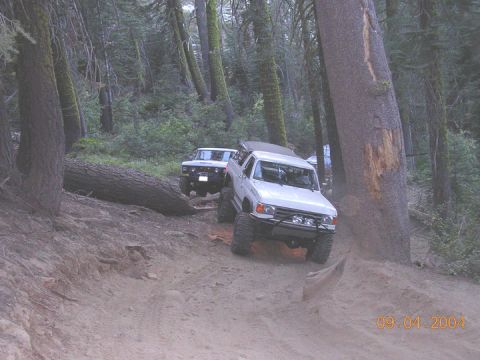 1994 Ford Bronco - Climbing out to Fordyce lake. I took a different line than last time, and you ended up having to cross this little off camber spot, with a…