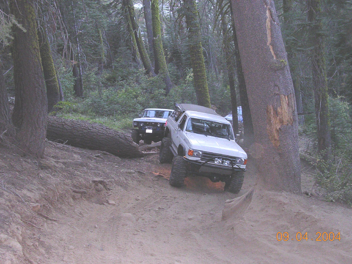 Climbing out to Fordyce lake.  I took a different line than last time, and you ended up having to cross this little off camber spot, with a big ass hill to the drivers side.