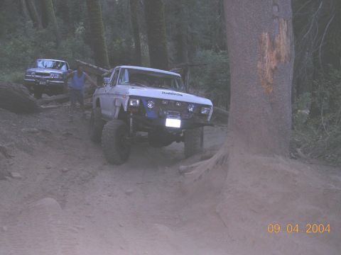 1994 Ford Bronco - Here is Bill taking a look. he ended uptucking tail and running, He backied off, and only the broncos had the bean bag to drive this section