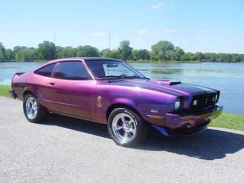 1978 Ford Mustang II - This 1978 Ford Mustang II Cobra II is shown from a three-quarter front angle next to a body of water.