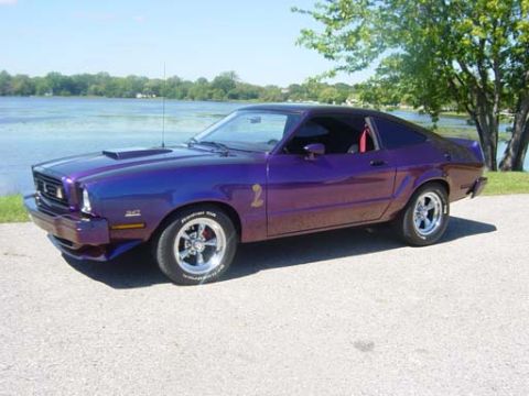 1978 Ford Mustang II - This 1978 Ford Mustang II Cobra II features a custom purple paint job and aftermarket wheels.
