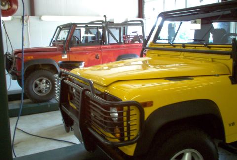 1983 Ford Bronco - What are the chances you'd see 2 the same day? The red one is a '94 that plays, but the yellow is a '97 pavement princess.