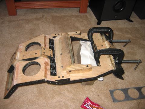 1995 Ford Bronco - Glueing the guage holder on after some painting