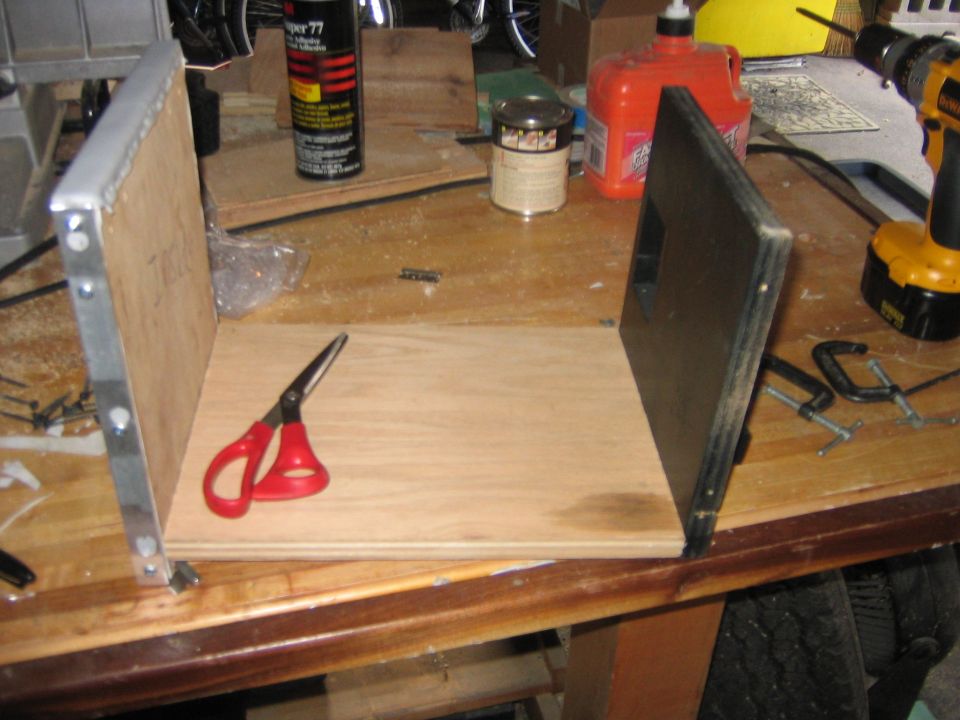 Back, bottem, and front of the large compartment attached and ready to paint