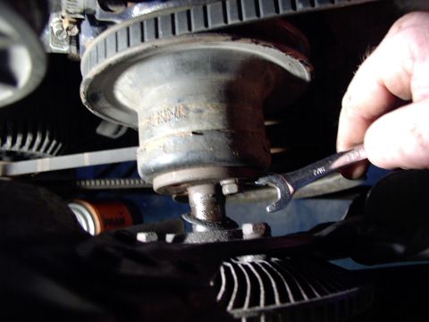 1986 Ford Bronco - Remove the bolts holding it onto the pulley carefully as you CAN get away without removing the Saginaw's PS belt and pulley if you're caref…