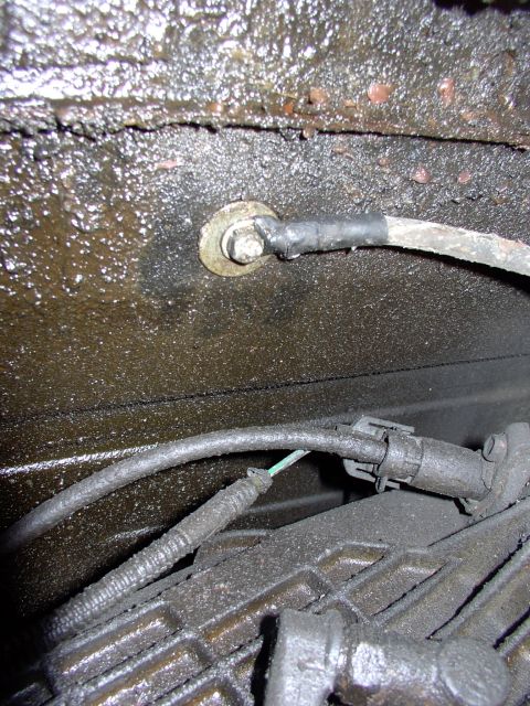 1986 Ford Bronco - Using "O" gauge welding cable I ran it back, tie wrapped inside the frame, to a common grounding junction which also connects to the negati…