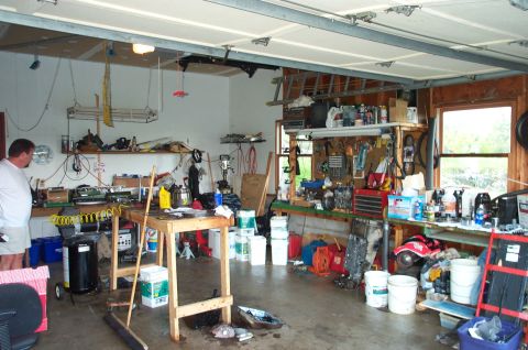 1995 Ford Bronco - The old man in disbelief of his once clean garage.