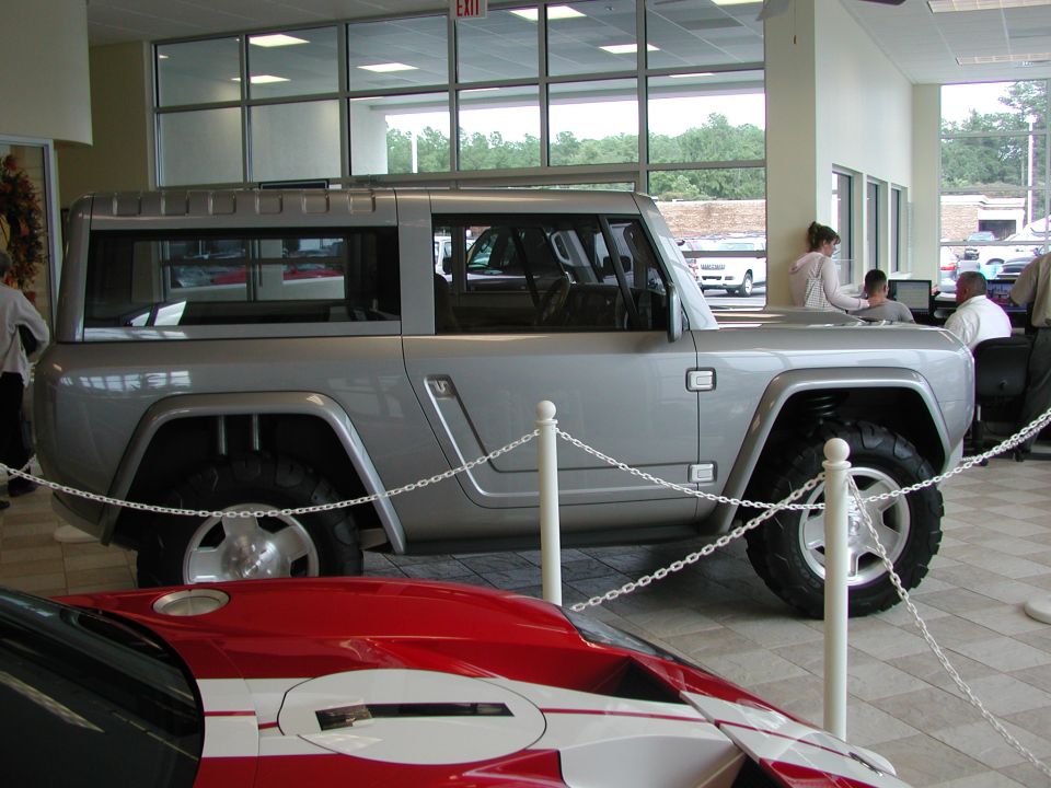 Silver SUV concept vehicle side view