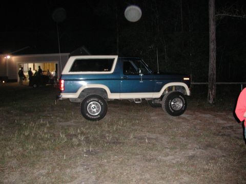 1985 Ford Bronco - This 1985 Ford Bronco is seen in a driveway at night.