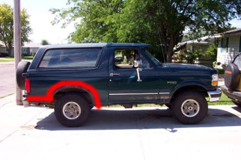 1995 Ford Bronco - Fender Cutting for clearence/rust