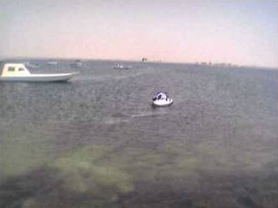 1993 Ford Bronco - A variety of watercraft navigate the open water on a cloudy day.
