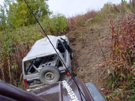 1985 Ford Bronco - close up pulling it to the trail.