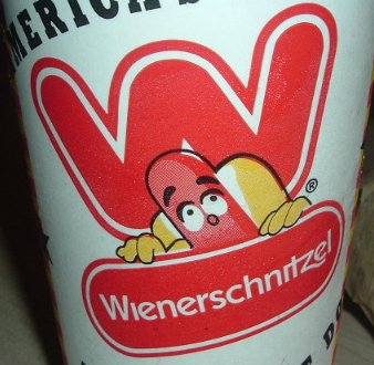 1993 Ford Taurus - Close-up of a Wienerschnitzel cup with the brand's mascot and logo visible.
