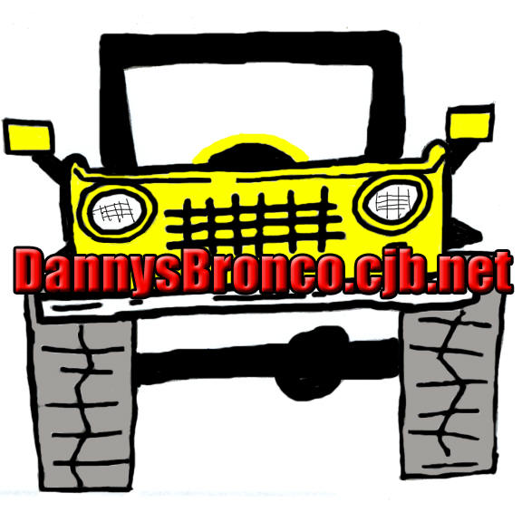 Cartoon drawing of a yellow lifted off-road truck with watermark text across it