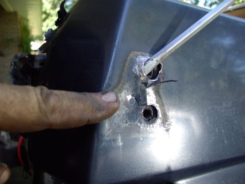 1986 Ford Bronco - May as well start drilling out the spot welds right here at the tail light area. Note the spot weld used on the between the two bolts of th…